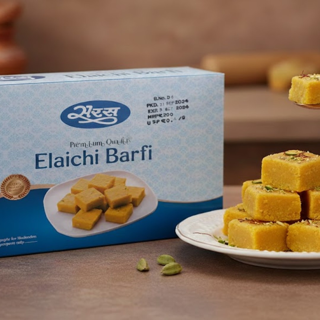 Saras Dairy Elaichi Burfi – 500gm Image 6